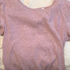 pink cropped baby tee